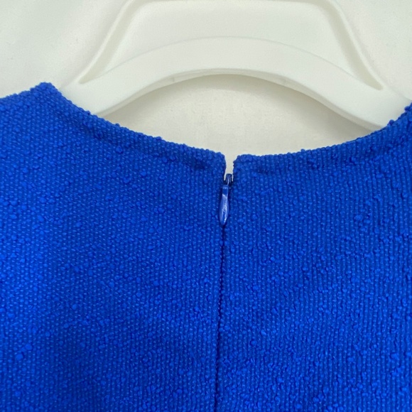 INC Womens Size 14 Cropped Leg Jumpsuit Cobalt Blue Boucle Silver Buttons Pocket - Picture 15 of 16